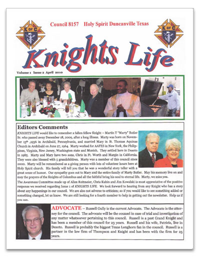 Newsletter 1 Qtr 2010