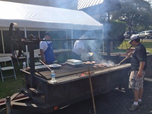 Knights of Council 8157 Jesse Radillo, Jim Ouimet and Mario Ramos at the charcoal grill