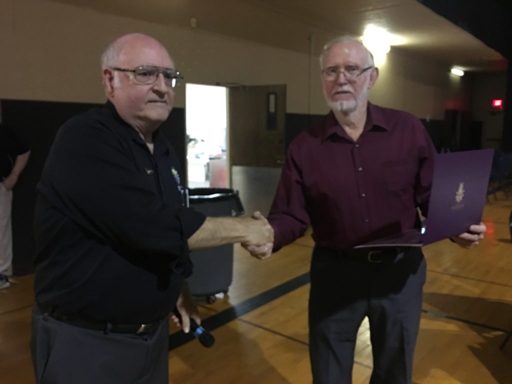 SK Larry Balagna receiving certificate of appreciation from FN Jim Russell.