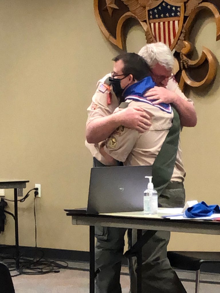 Ben and Tim Burns hugging