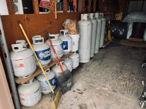 Knight hands - storage shed